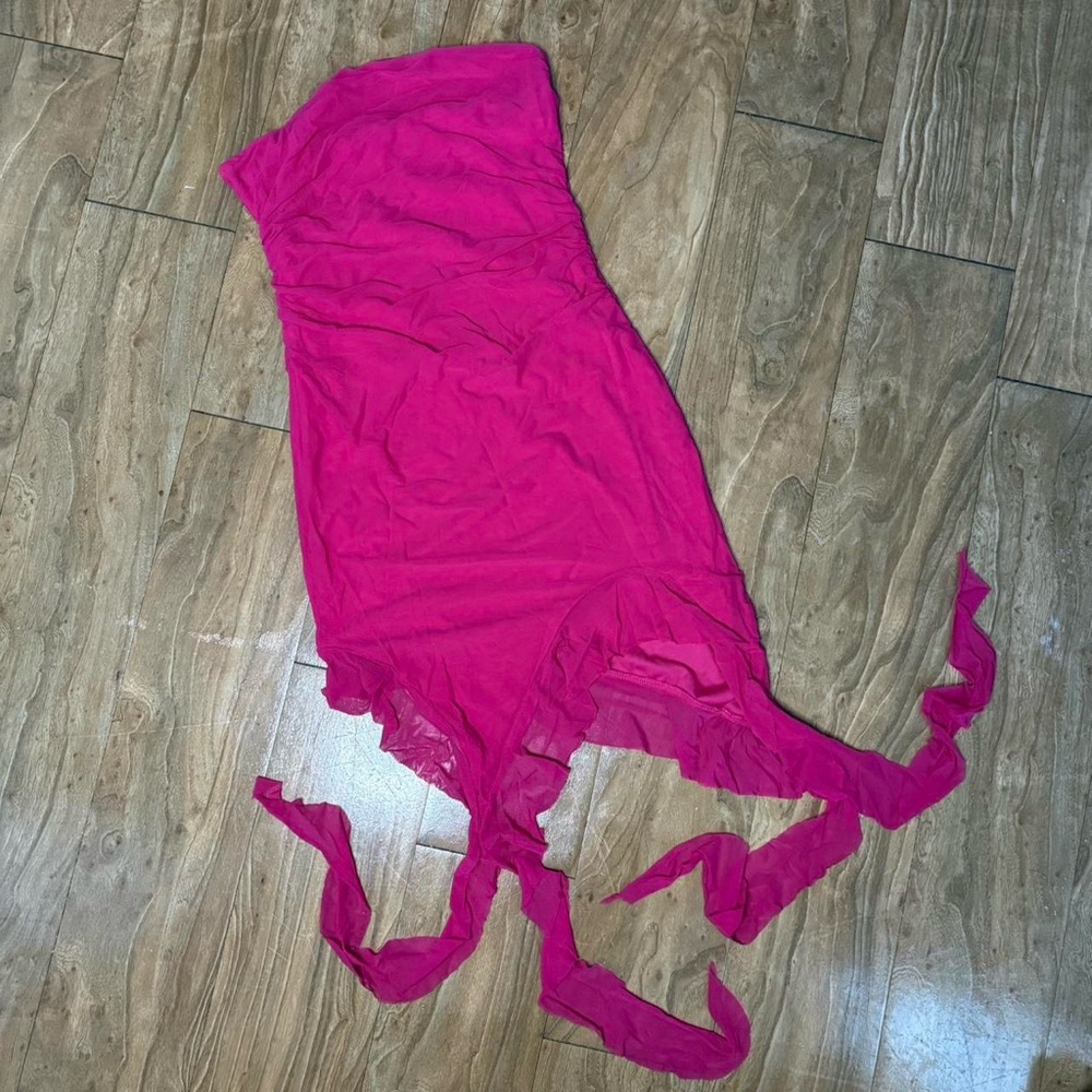 Vibrant Pink Strapless Dress